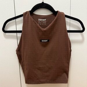 Bandit Running AURORA GRIDLOCK™ RACE CROP - Chocolate